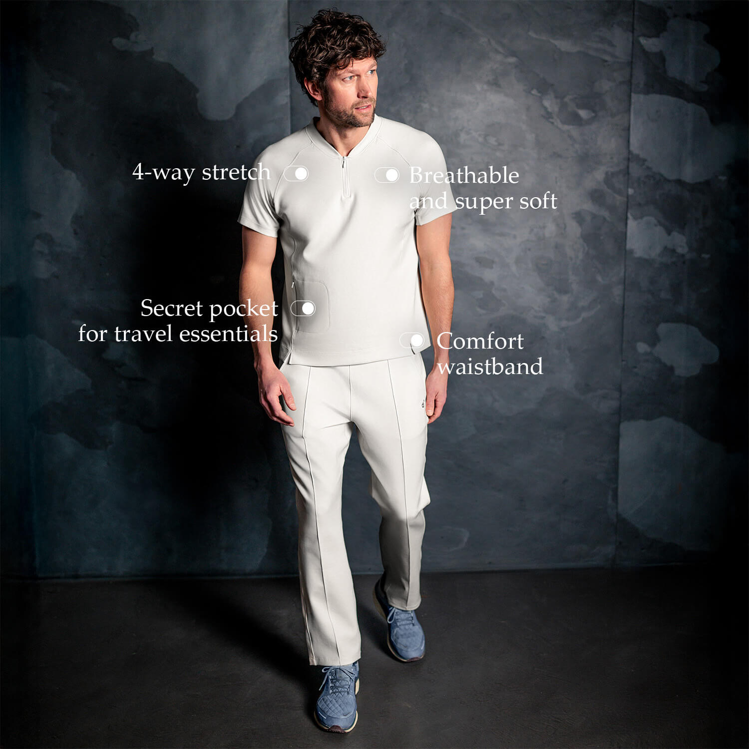 Comfortable travel clothing men || Sandstone