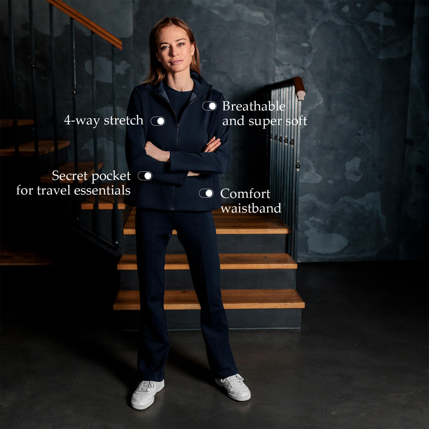 Travel jacket women || Navy blue