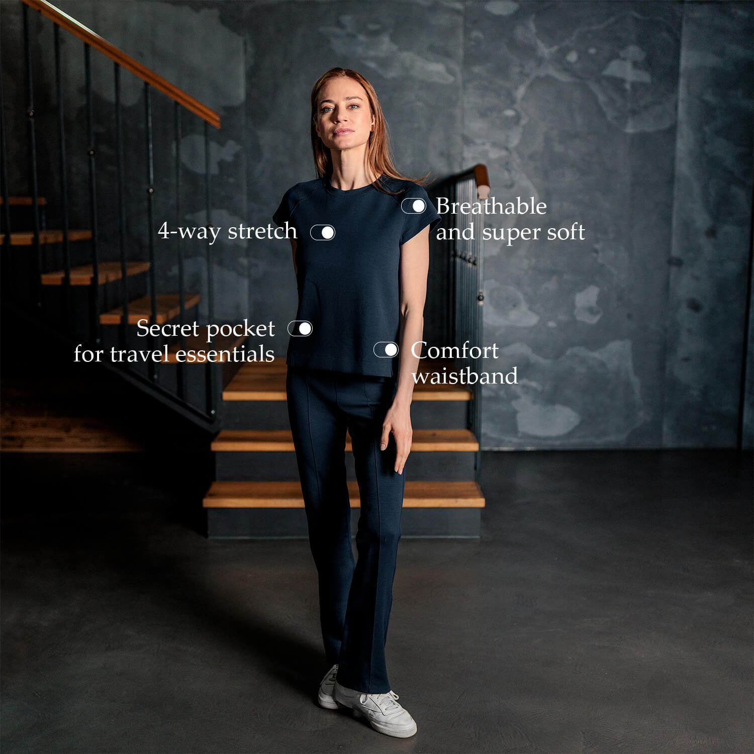 Comfortable travel wear t-shirt || Navy blue