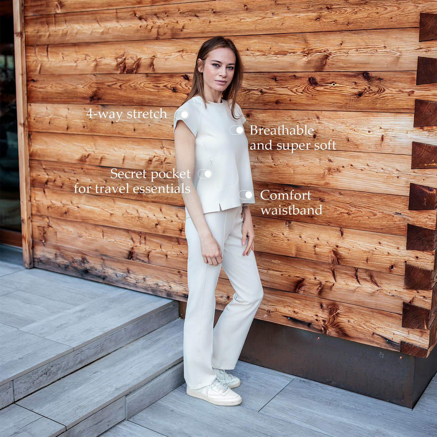 Comfortable travel clothing women || Sandstone