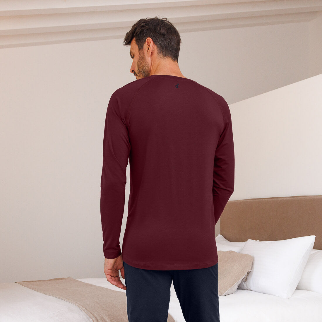 performance sleepwear for men || Burgundy