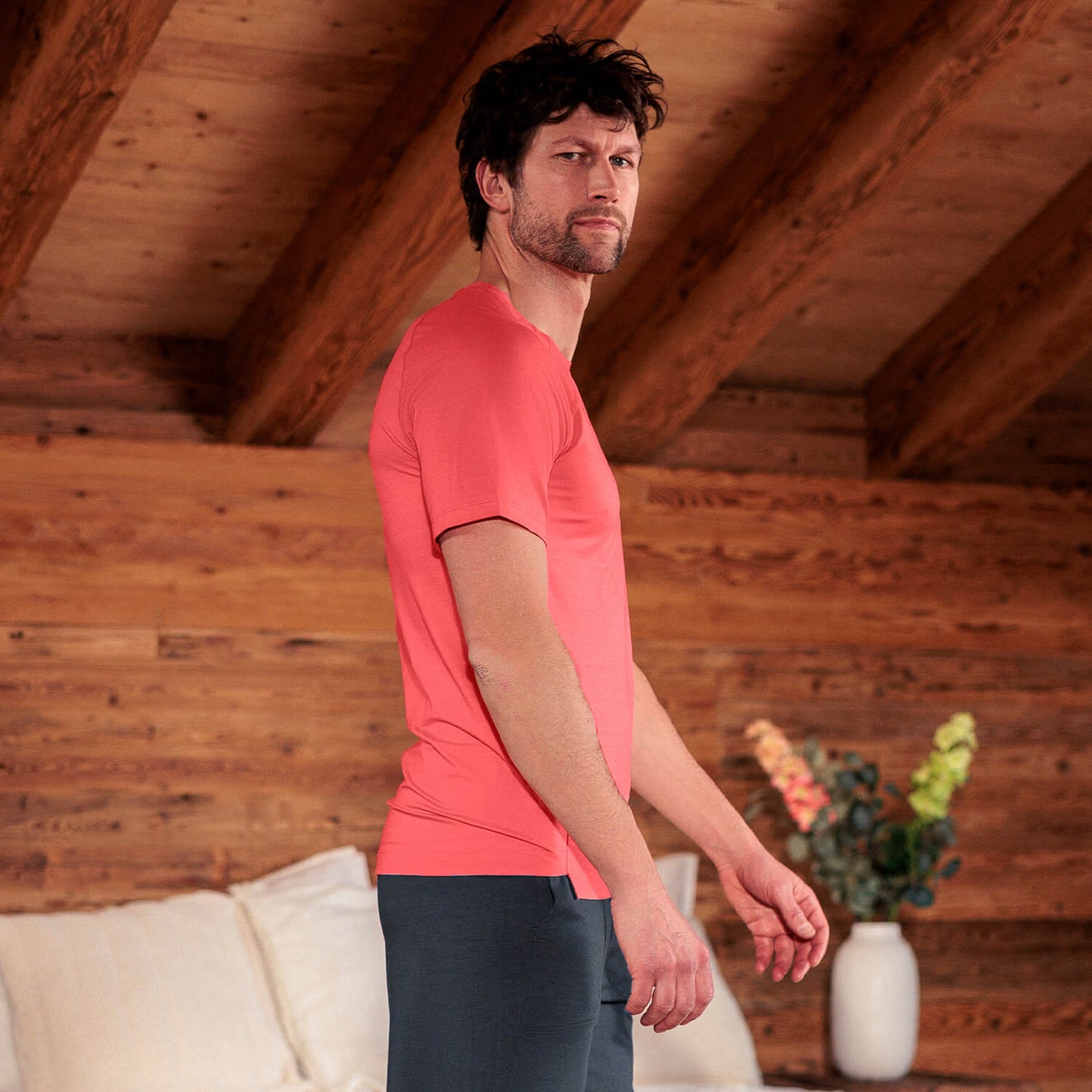 Recovery pajama t-shirt || Coral blaze