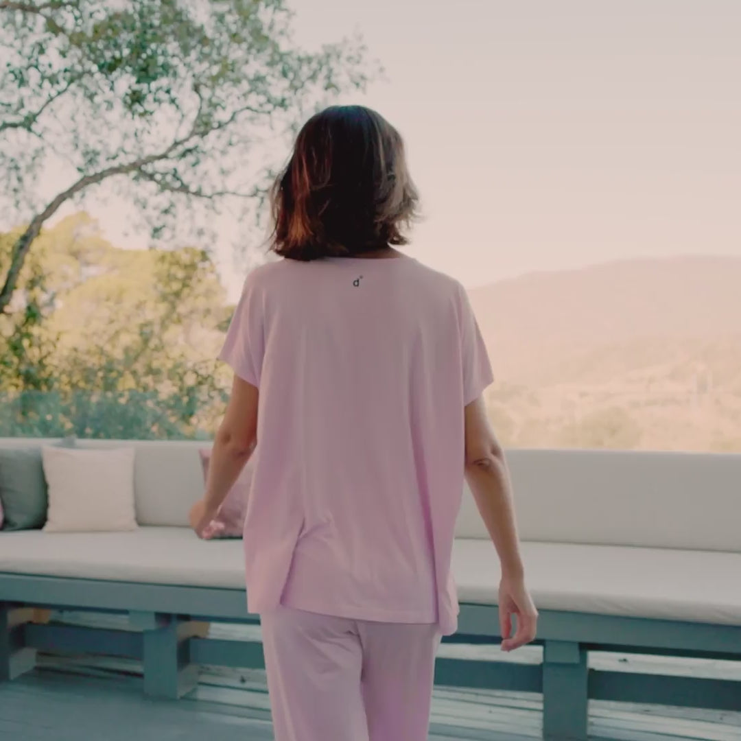 Wide sleep pants women || Pink blush