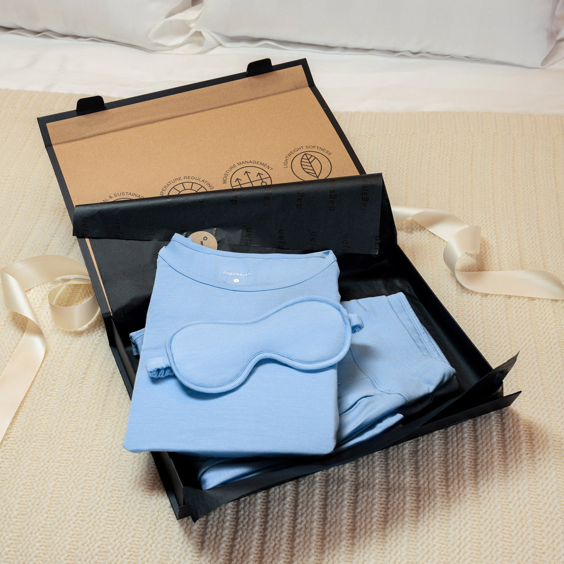 Gift set pajamas women || Pale blue
