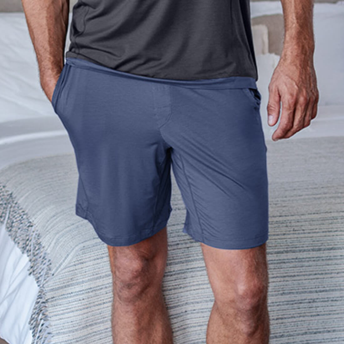 Cooling pajamas mens shorts || Coastal blue