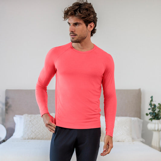 Long sleeve t-shirt men || Coral blaze