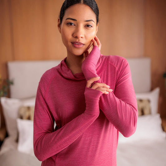 Wool pajamas womens || Fuchsia melange