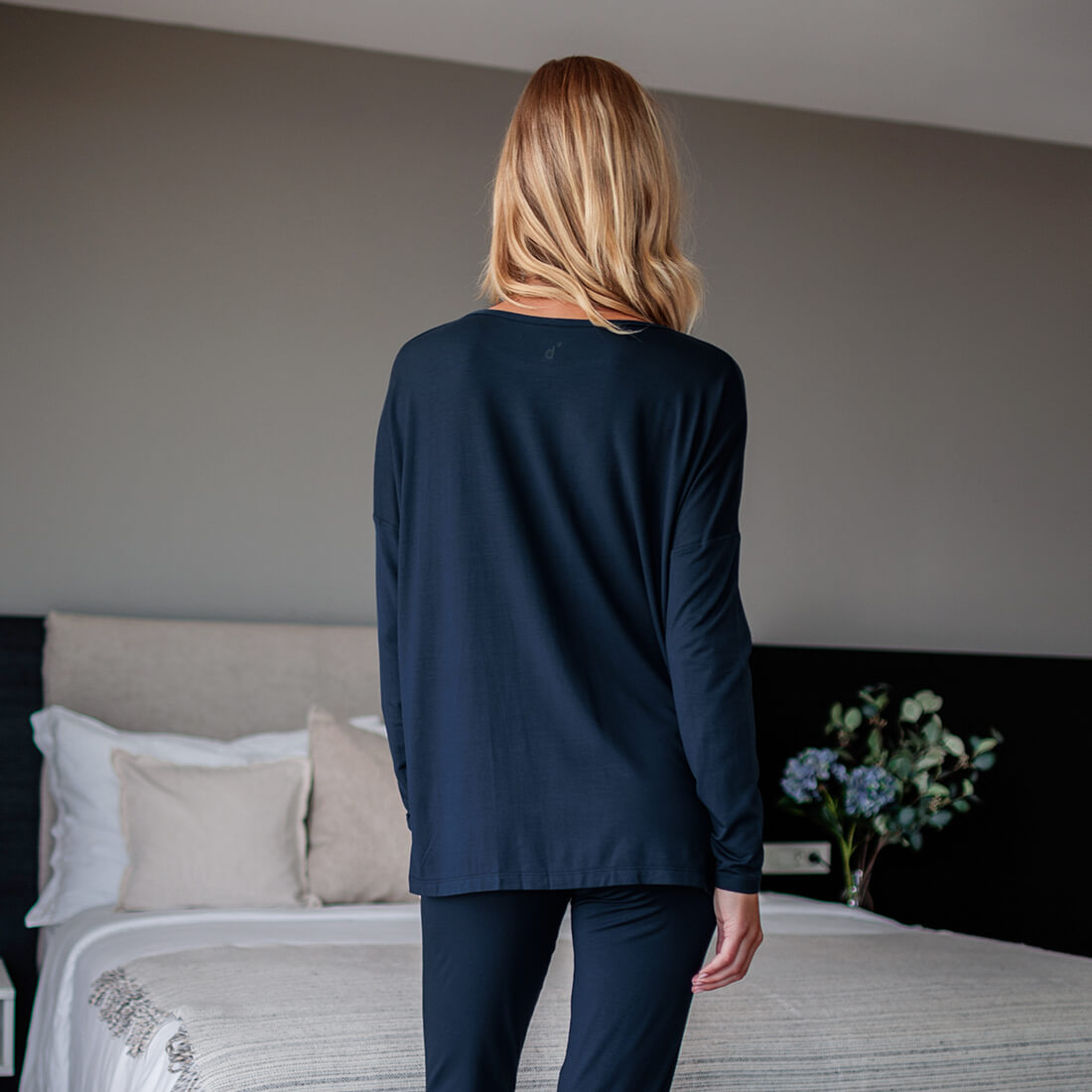 Moisture wicking sleep shirt || Midnight blue