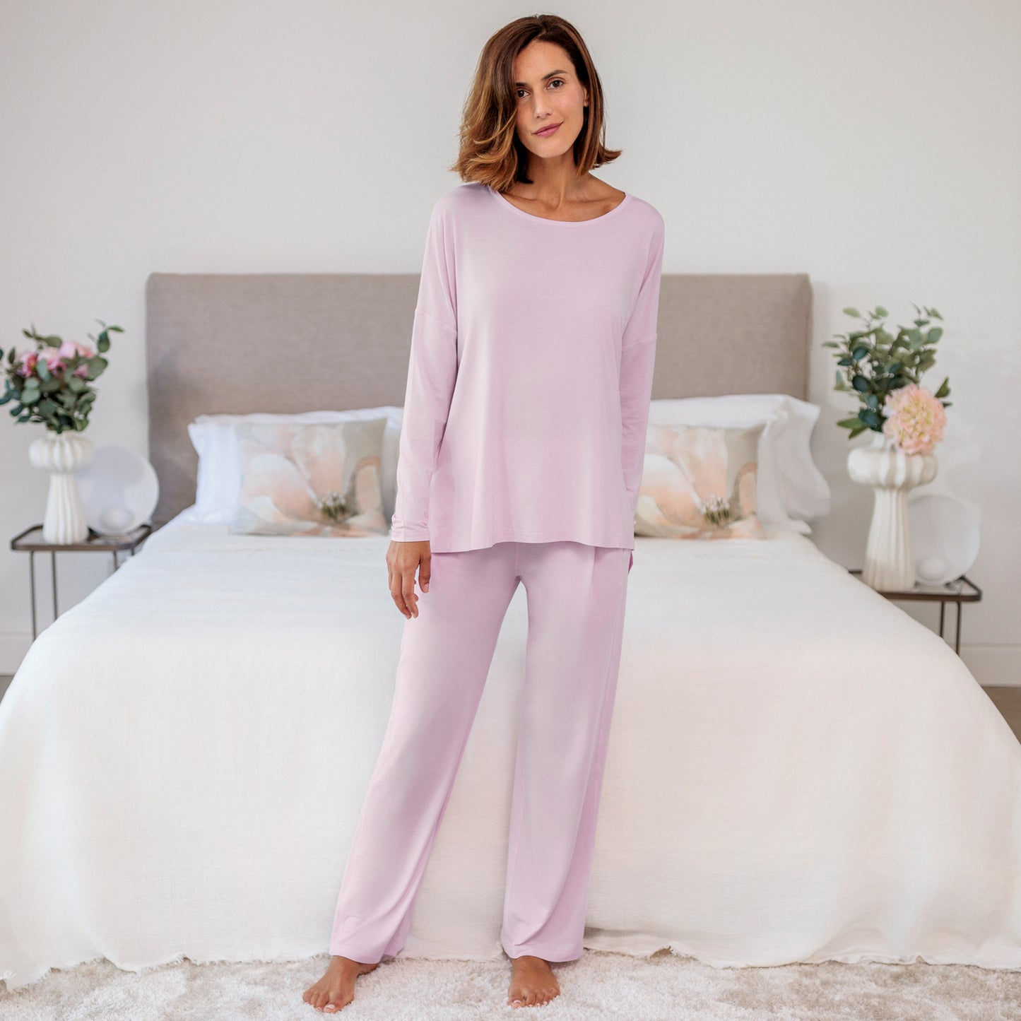 Loose fit sleep top || Pink blush