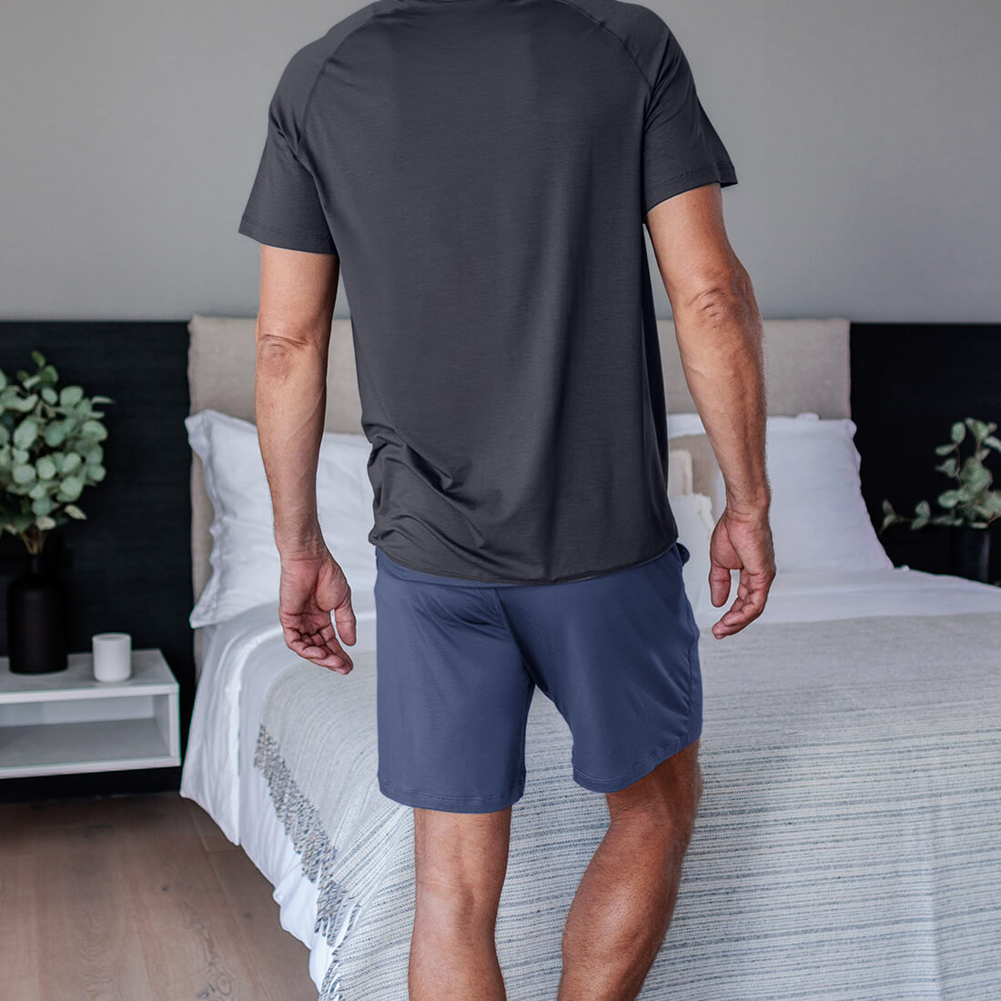 Cooling pajamas mens shorts || Coastal blue