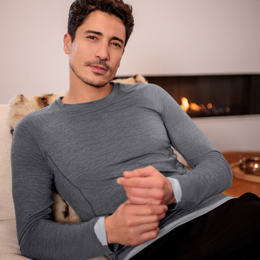 Thermal pajamas mens || Dark grey melange