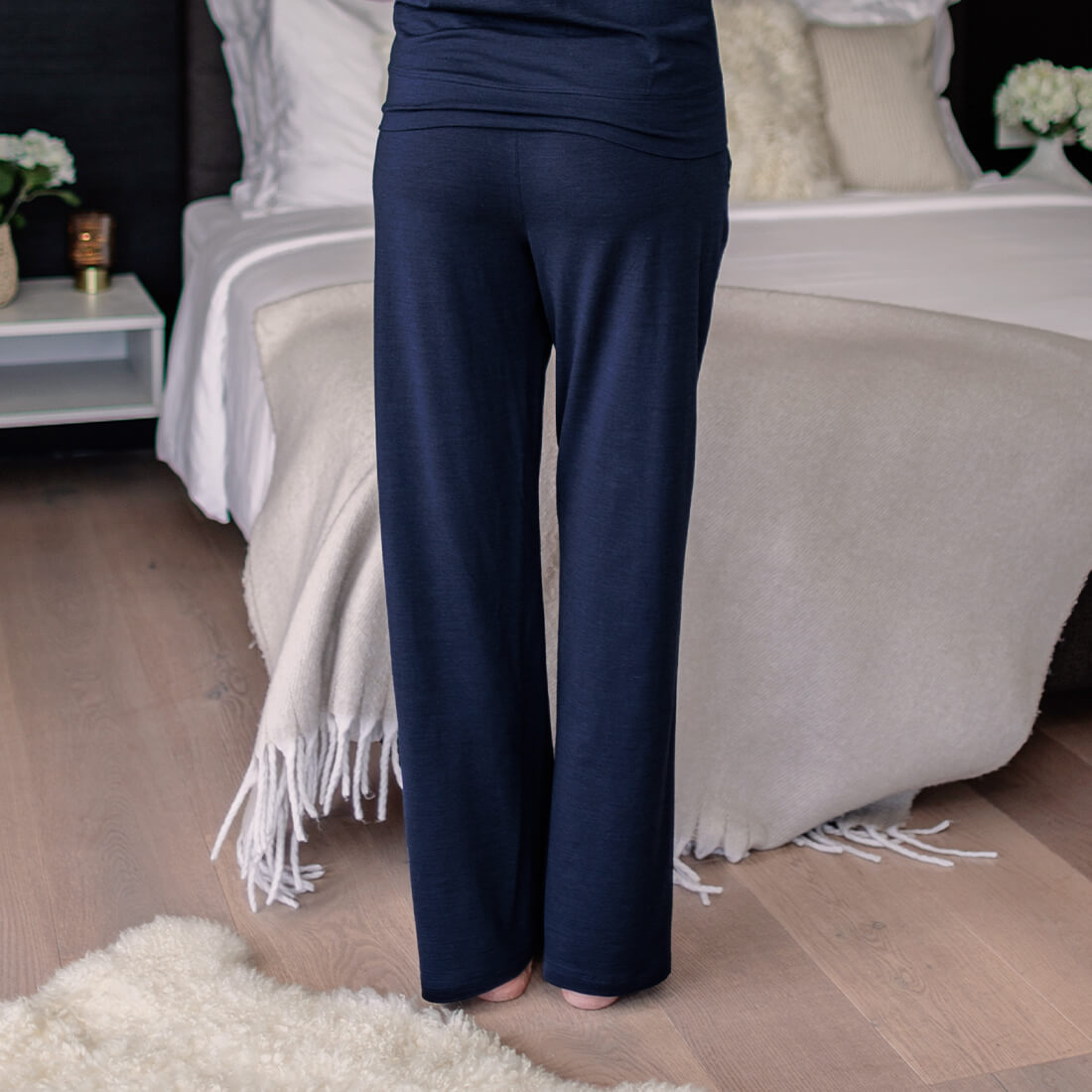 Merino pajamas pants || Winter night melange