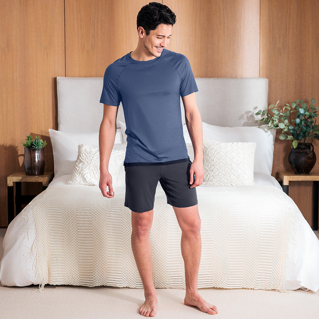 Cooling pajamas mens shorts || Cool grey