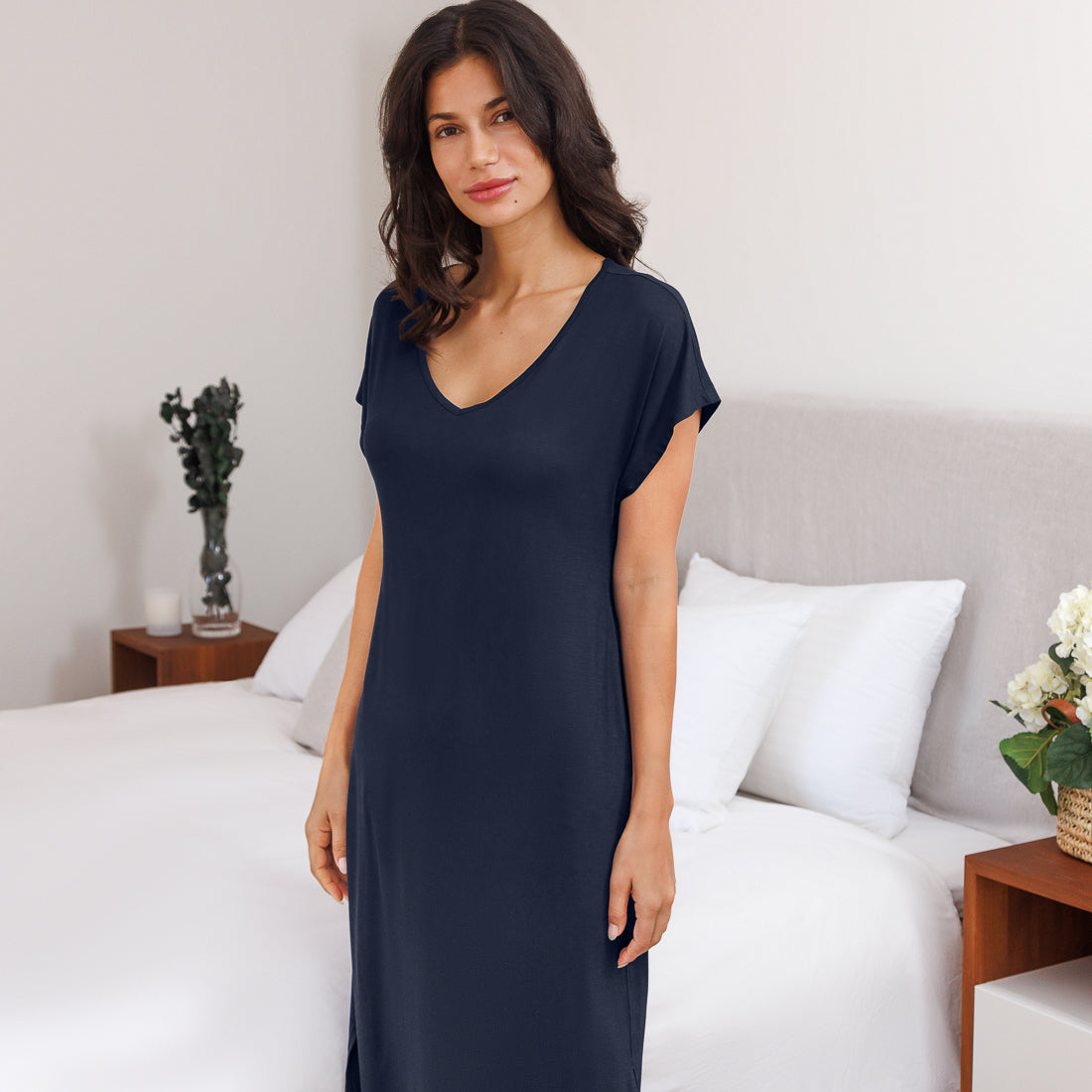 Sleep dress for hot sleepers || Navy blue