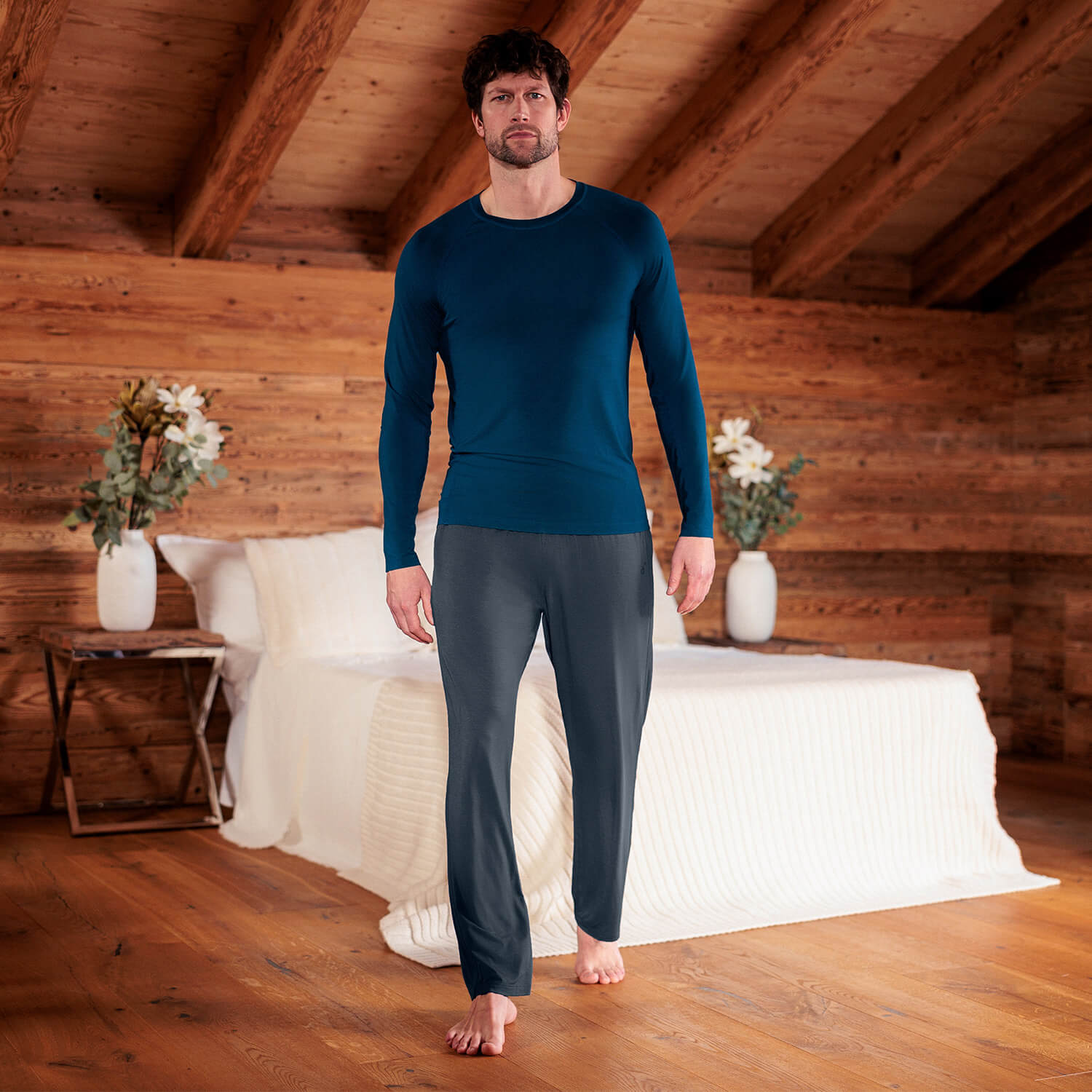 Long sleeve pajama shirt men || Deep Teal
