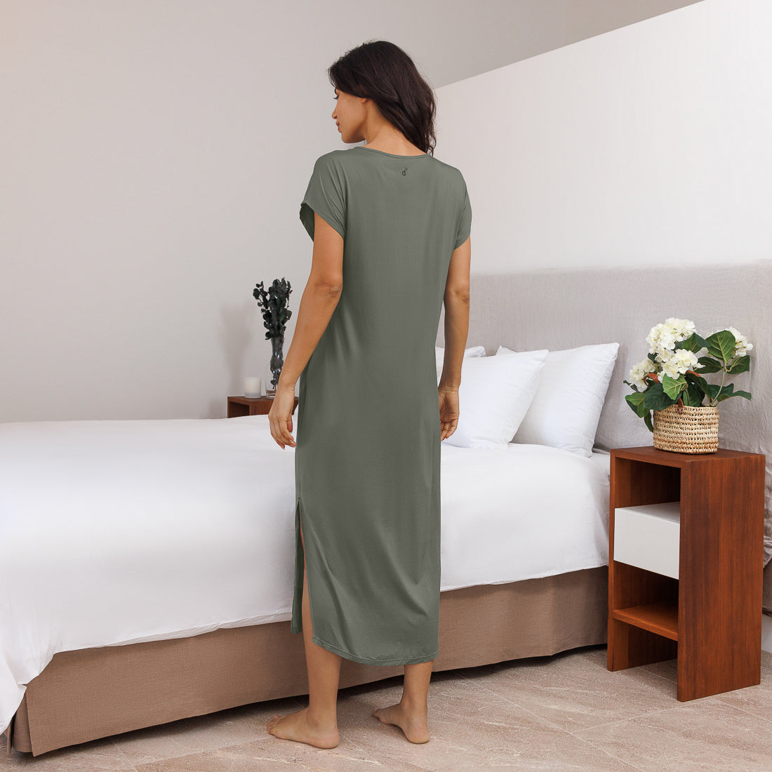 Sleep dress for hot sleepers || Sage