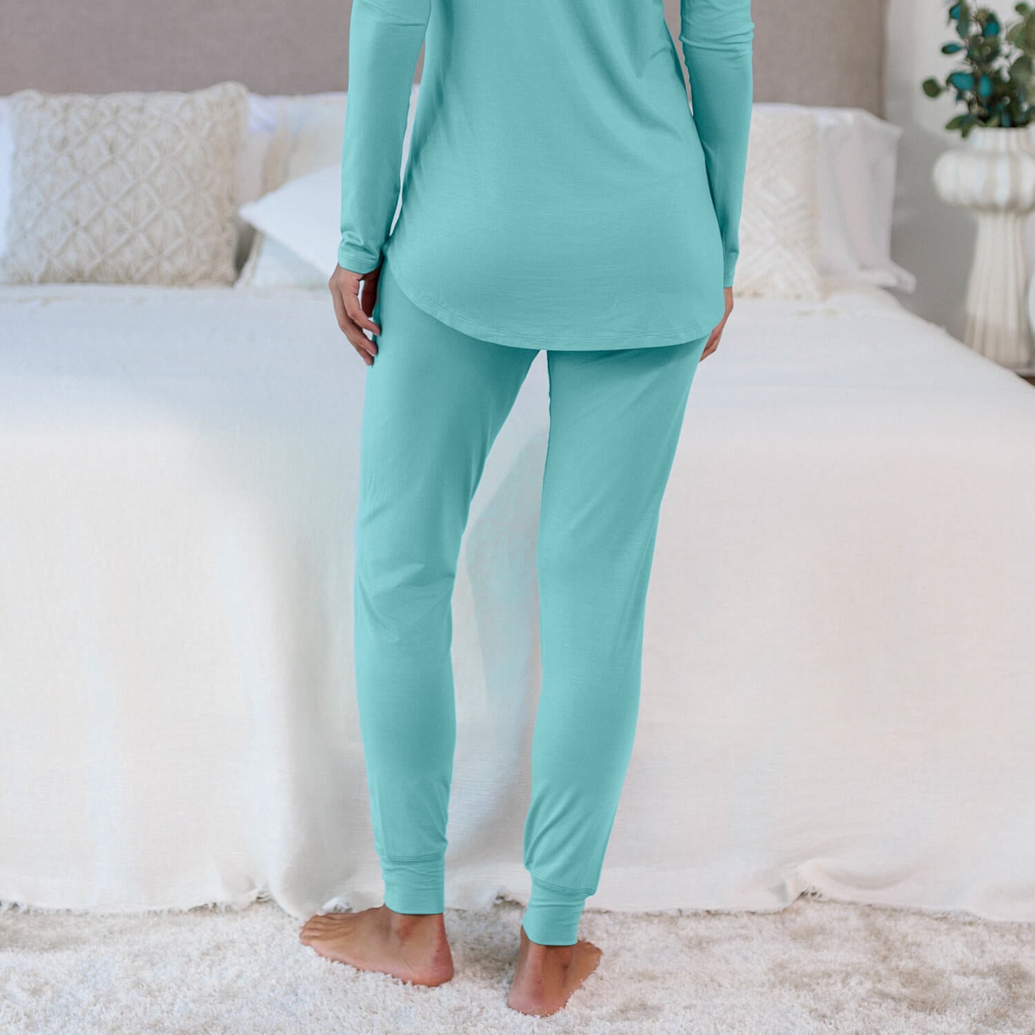 Sleep pants women || Mineral green