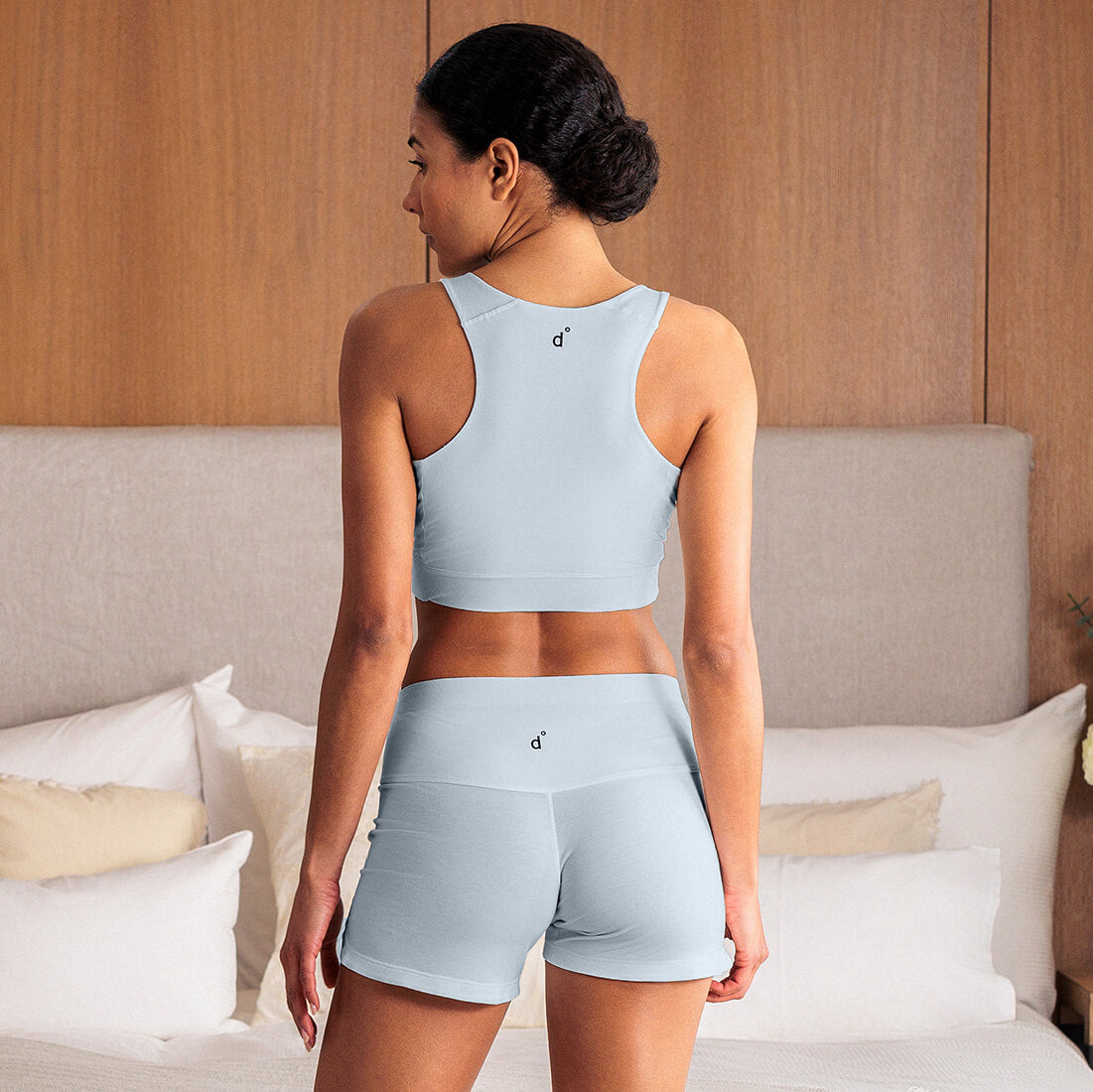 Temperature regulating pajamas shorts || Ice blue