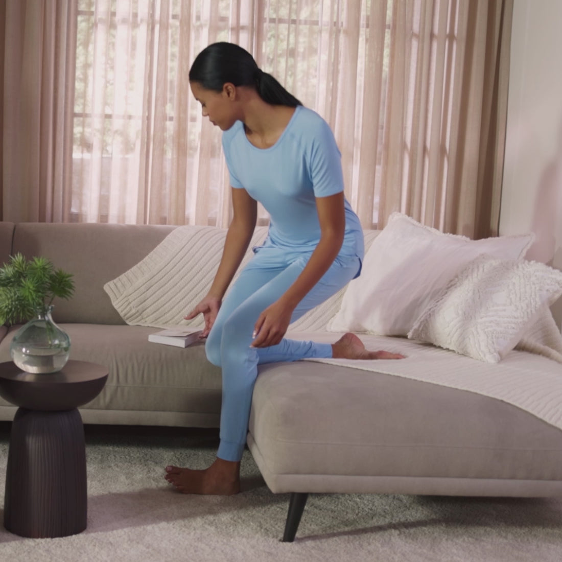 Sleep T-shirt women || Pale blue