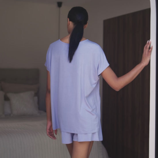 Loose fit pajama shorts women || Morning sky