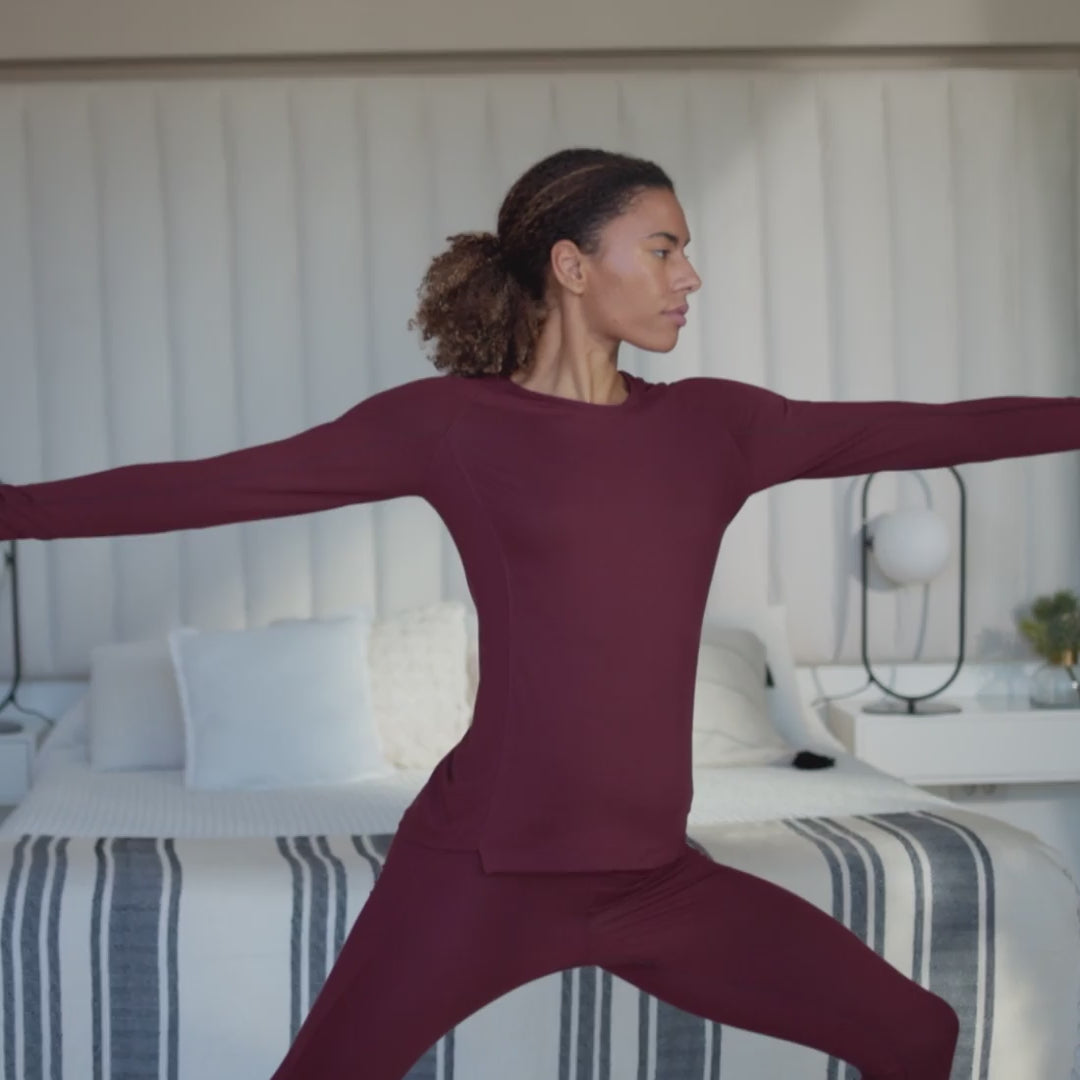 Performance sleepwear for women || burgundy