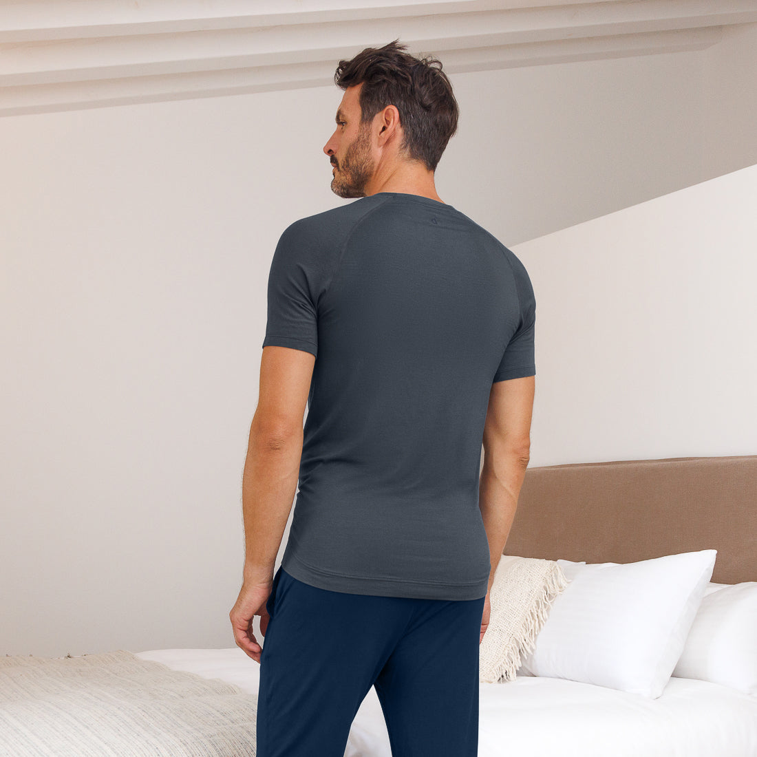 Moisture wicking pajamas top men || Deep grey