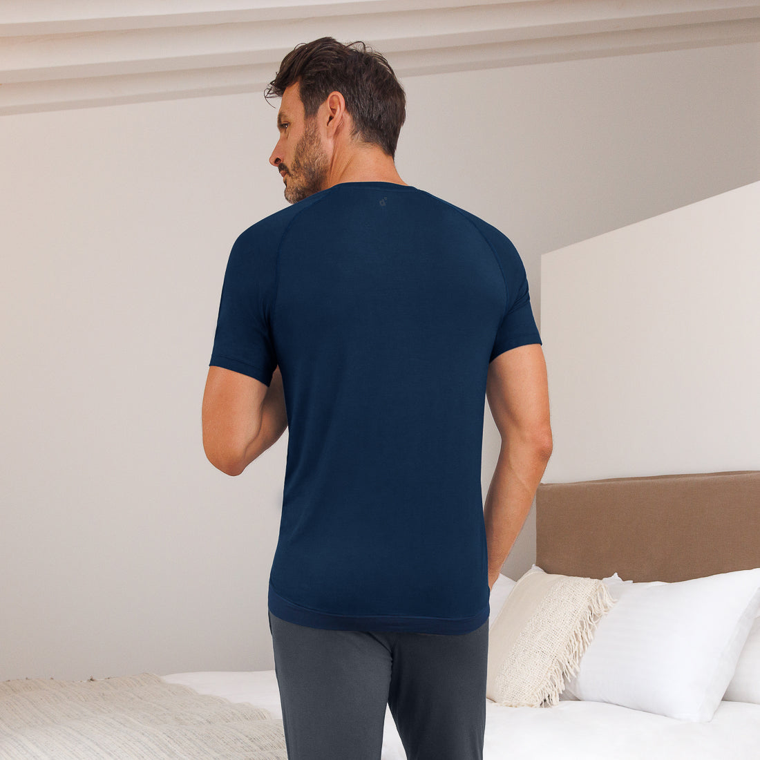 Moisture wicking pajamas top men || Midnight blue